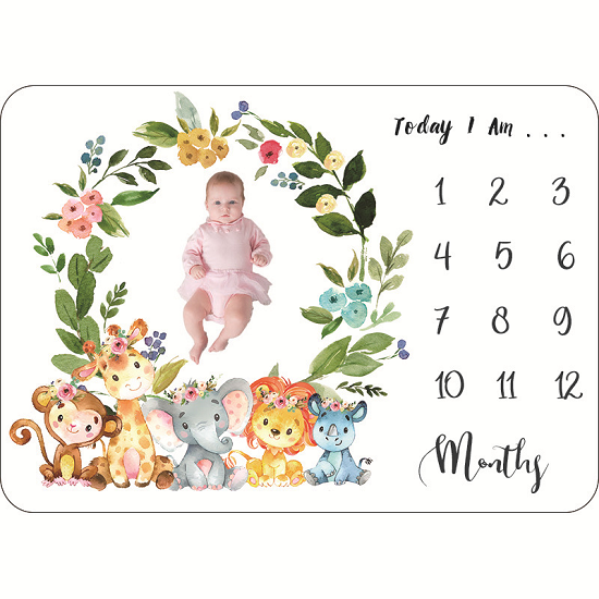 100% polyester Milestone Baby Blanket