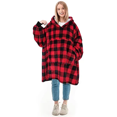 Plaid Hoodie odeja