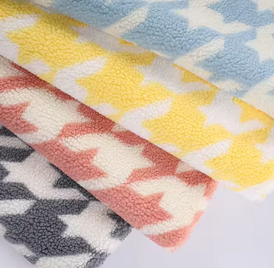 Tkanina iz flisnega flisnega flisca houndstooth sherpa jagnjetina