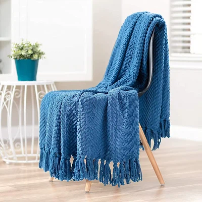 Tassel Blanket For Couch Bed Sofa